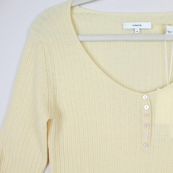 NWT Vince Cashmere Henley Button Top - Picture 6 of 13